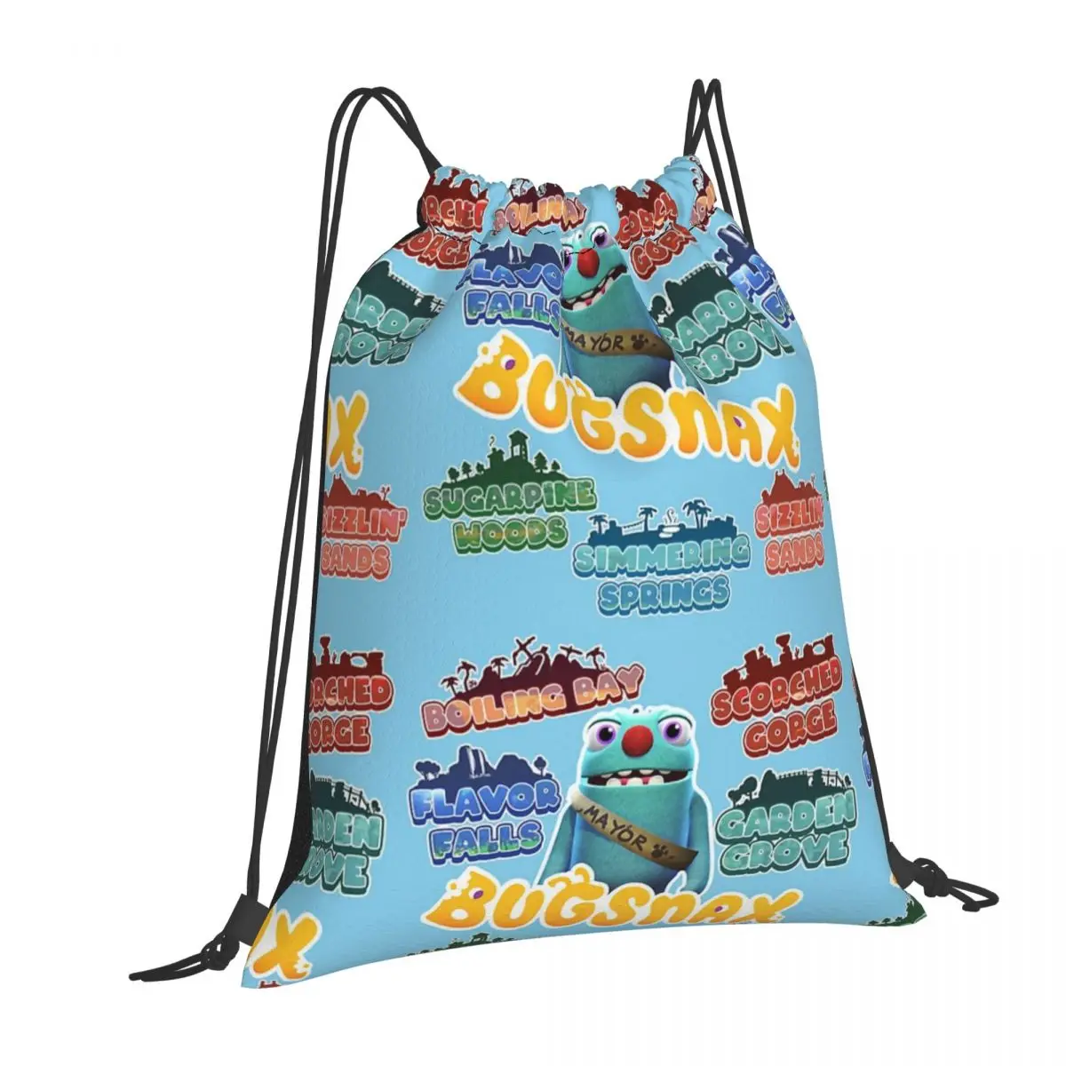 

Bugsnax Locations Fan Art Pack Black Kinda Bug Backpacks Multi-function Drawstring Bags Storage Bag Book Bags for Man