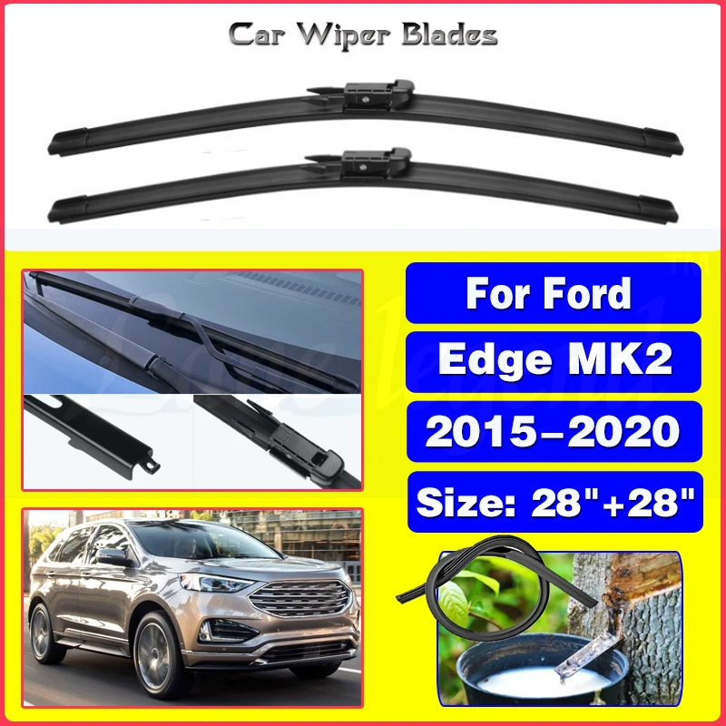 

2pcs Front Wiper Blades For Ford Edge MK2 2015 2016 2017 2018 2019 2020 Windshield Windscreen Window Car Accessories 28"+28"