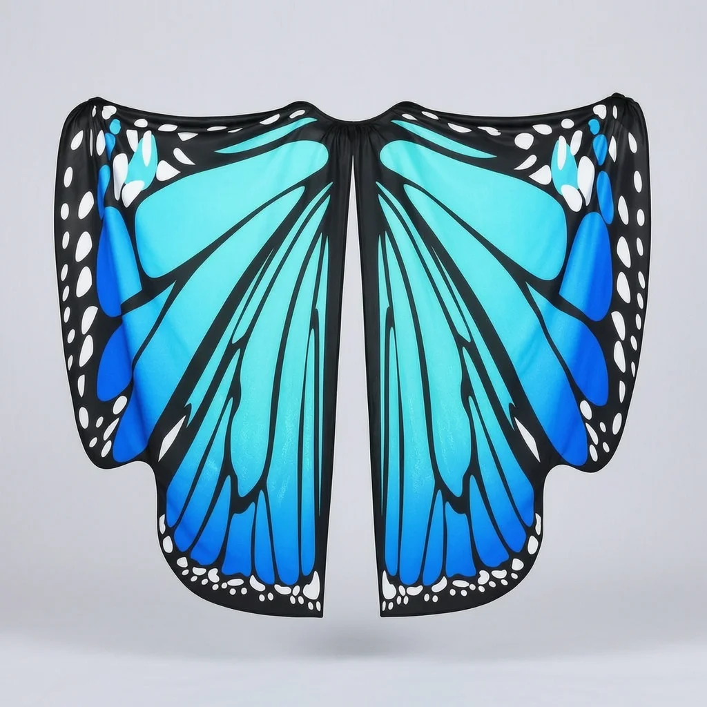 

Cosplay Butterfly Wings Rainbow Fairy Cape Shawl For Ladies Festival Stage Dance Party Dress Up Prop