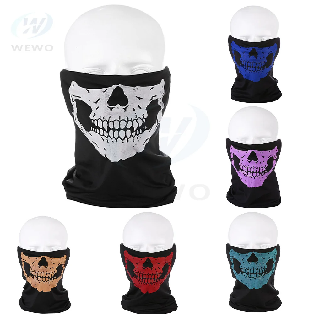 Cycling Outdoor Skull Seamless Balaclava Magic Scarf Men Women Sun Protection Bandana Neck Gaiters Riding Camping Scarf Fishing