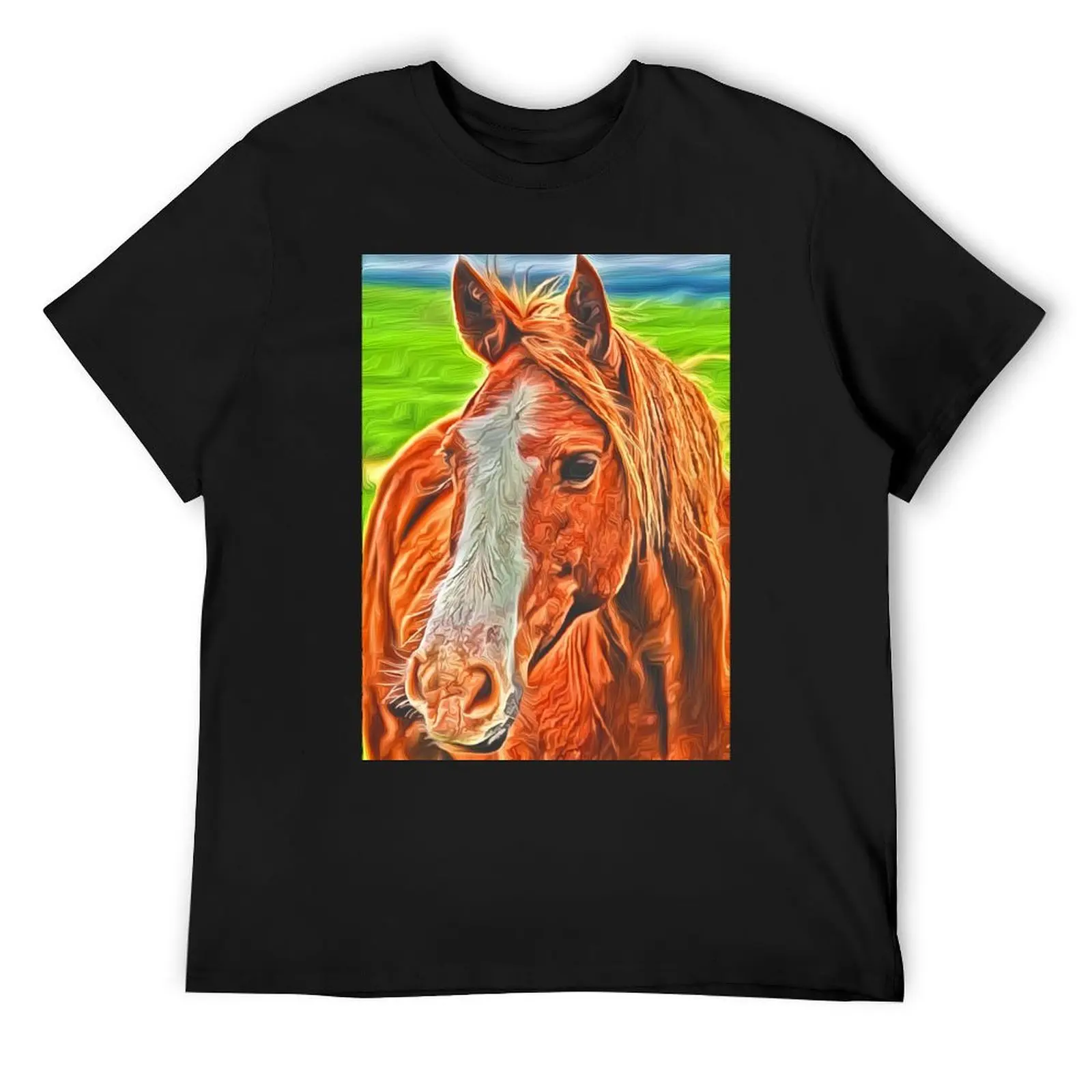 Brown Horse Portrait 1 T-Shirt oversizeds graphic t shirts oversized blanks t shirts for men graphic