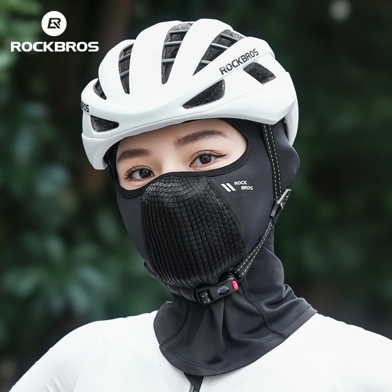 

ROCKBROS Face Mask Ice Silk Sports Head Sunscreen UPF50+ Cover Lightweight Breathable Cycling Helmet Head Hat Fit Multi-scene