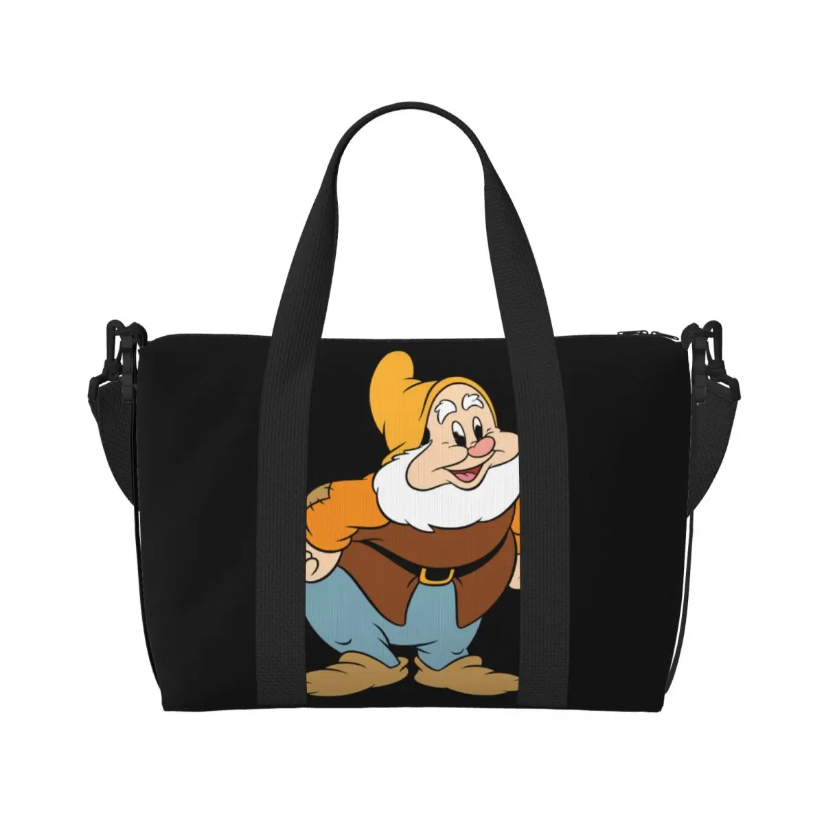 Custom Snow White And The Seven Dwarfs Grocery Tote Shopping Bags Women Large Capacity Gym Beach Travel Bags