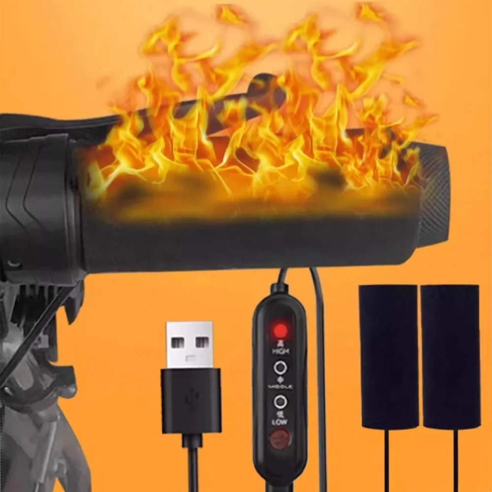 

Велосипедные ручки с подогревом, USB-электрический обогрев, быстрый нагрев, съемный обогреватель руля для мотоциклов и зимних мотокросса