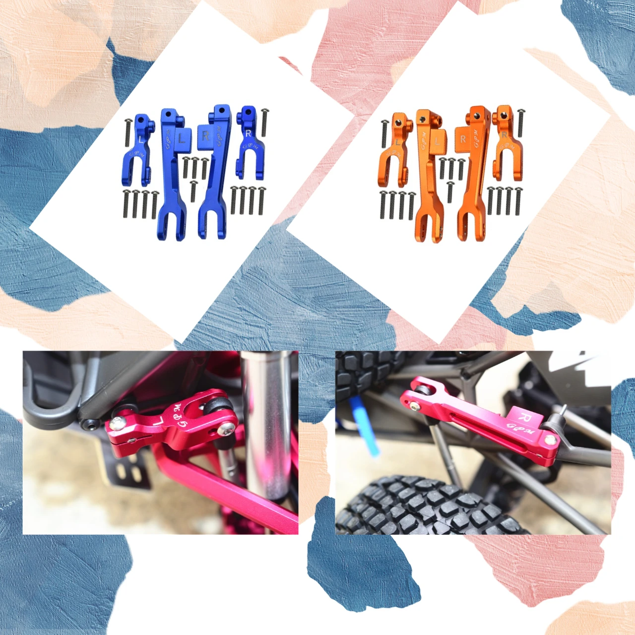 GPM Aluminum Front & Rear Sway Bar For TRAXXAS 1/7 Unlimited Desert Racer