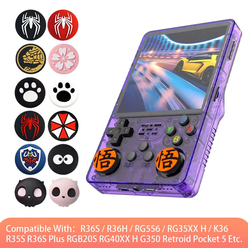 Spider Thumb Stick Grip Cap For R36S RG35XX H R36H Retroid Pocket 5 Retro Game Console Joystick Cover Silicone Protector Case