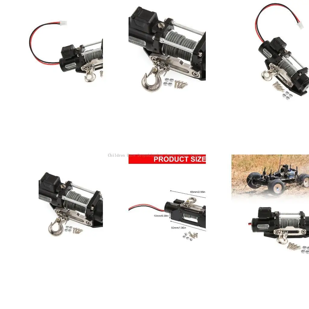 

Reinforced Metal Design Electric Winch Waterproof Winch for 1/10 1/8 Scale Use