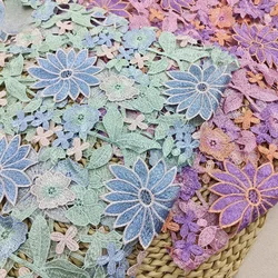 New Water-soluble Floral Embroidery Fabric Fashionable Dress Clothing Accessories Multi-color Hollow High Quality Cloth By Yard
