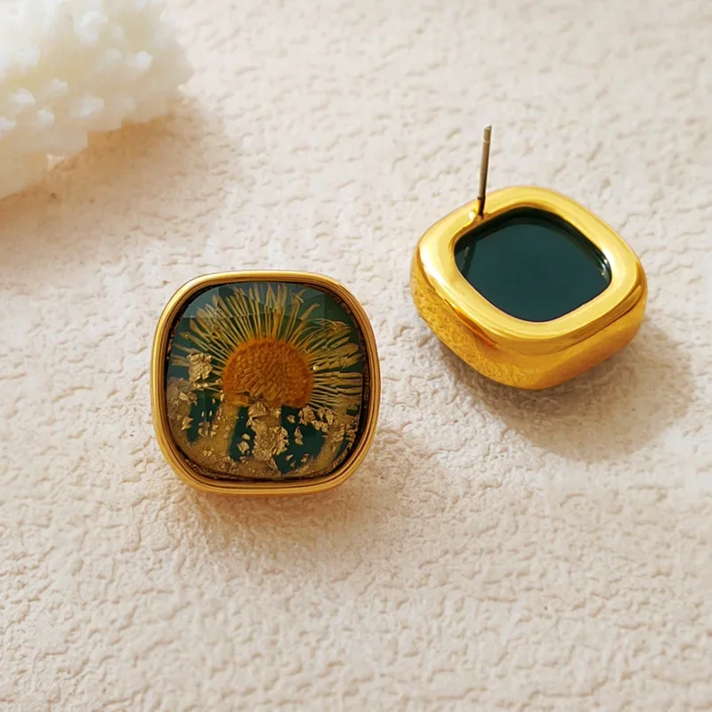 Trendy Jewelry Vintage Temperament Flower Earrings For Women Fashion Accessories