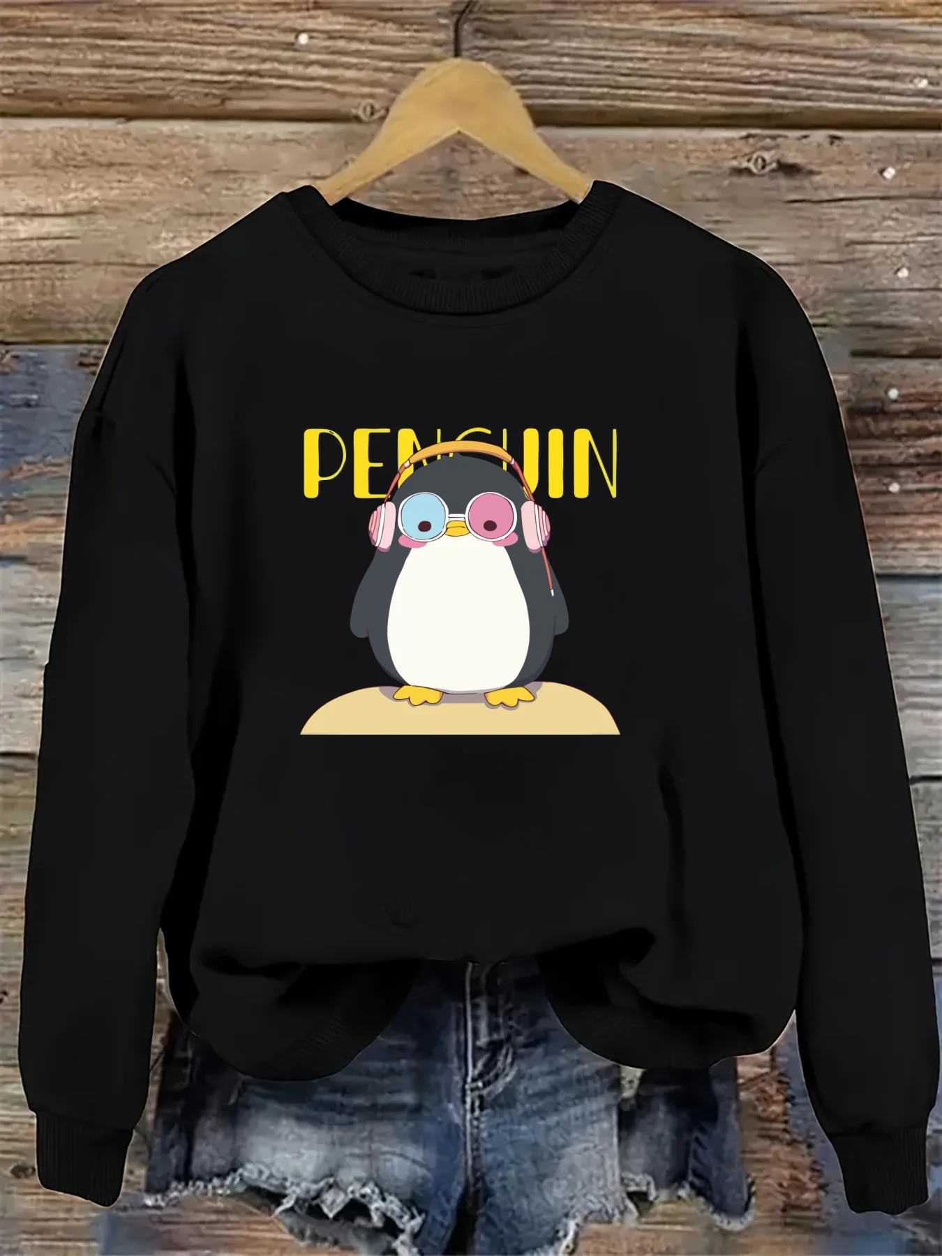

Casual Penguin Graphic Printing Autumn and Winter Cotton Men's and Women's Sweatshirts Outdoor Sports Leisure Fashion Trend