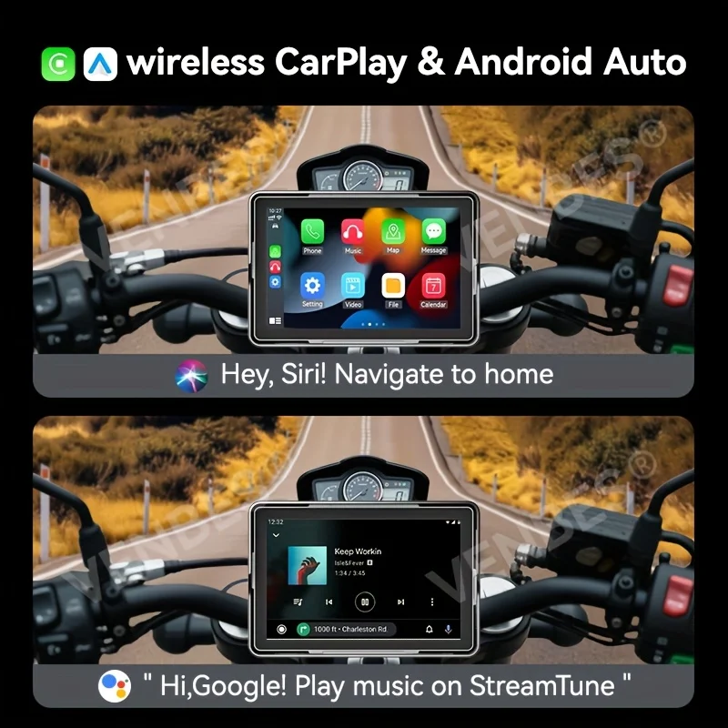 

5-inch Motorcycle Multimedia Navigation Wireless CarPlay Android Auto