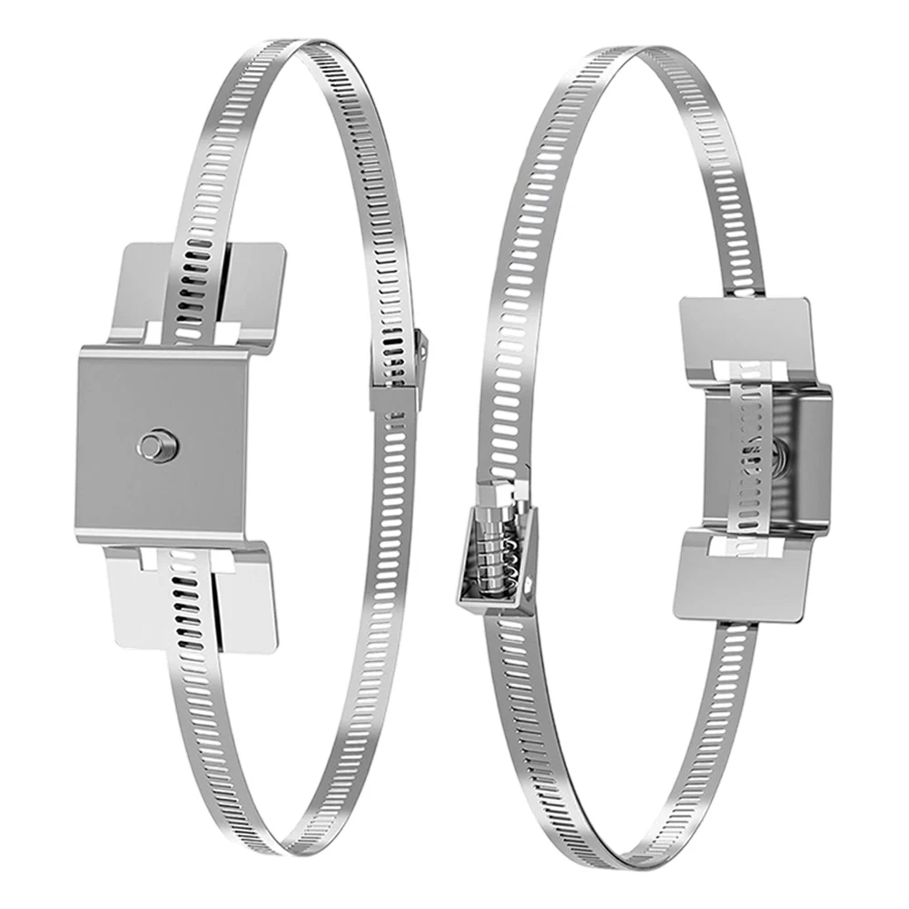 Staffa di installazione per asta porta cartello regolabile per grandi pali da 4" a 15" Kit di montaggio per cartelli stradali in metallo Piccoli pannelli solari