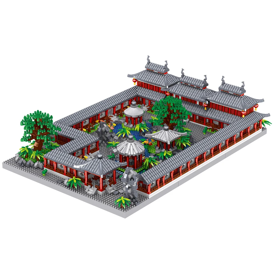 Chinese Style Architecture Humble Administrator\'s Garden Suzhou Garden Micro Particle Building Blocks Puzzle Toy For Kids Gifts