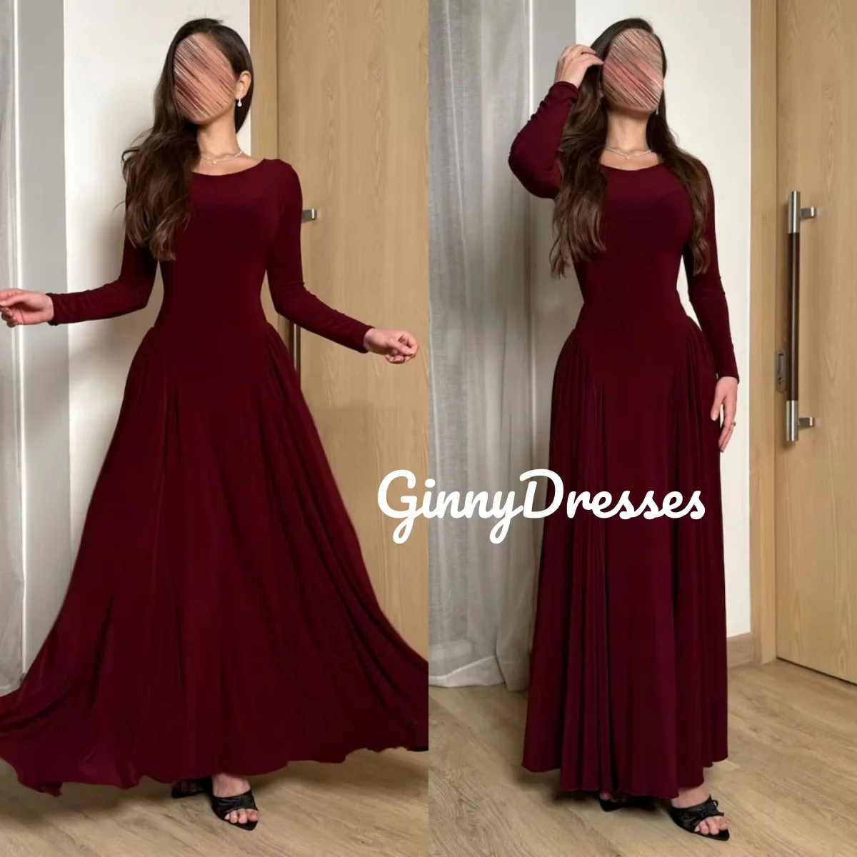 Robe de soirée de mariage personnalisée bordeaux, ligne a, encolure dégagée, longueur au sol, robes de soirée élégantes pour femmes, fermeture éclair, robe formelle