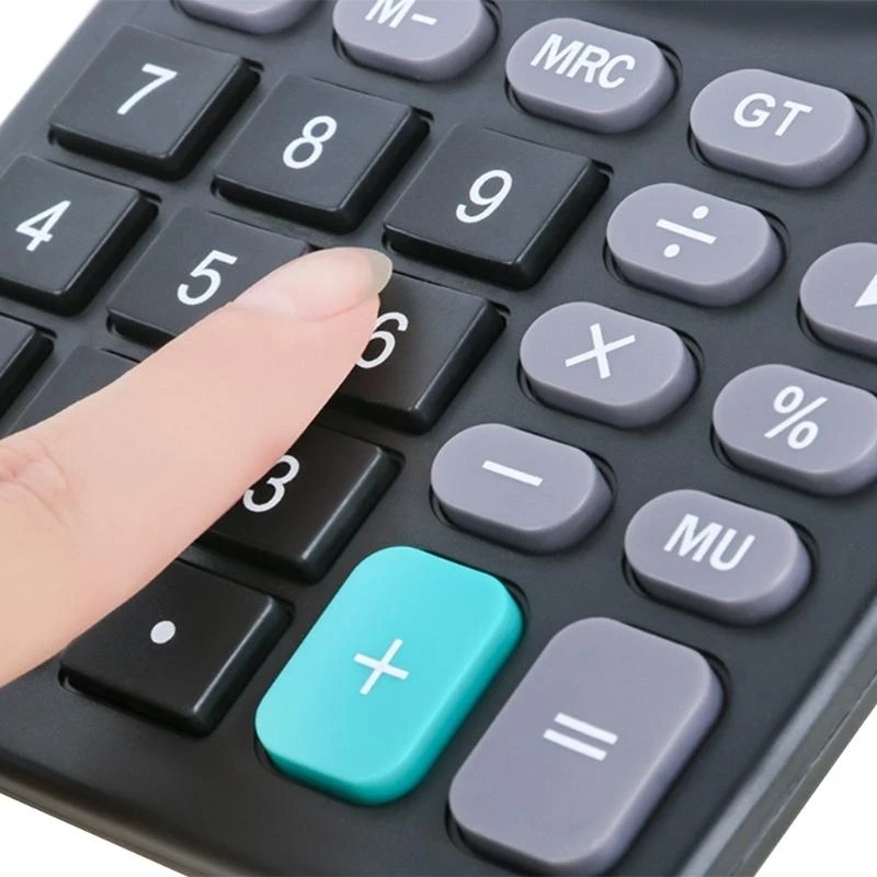 12-Digit Electronic Calculator with Battery +Solar Power Calculators for Office 