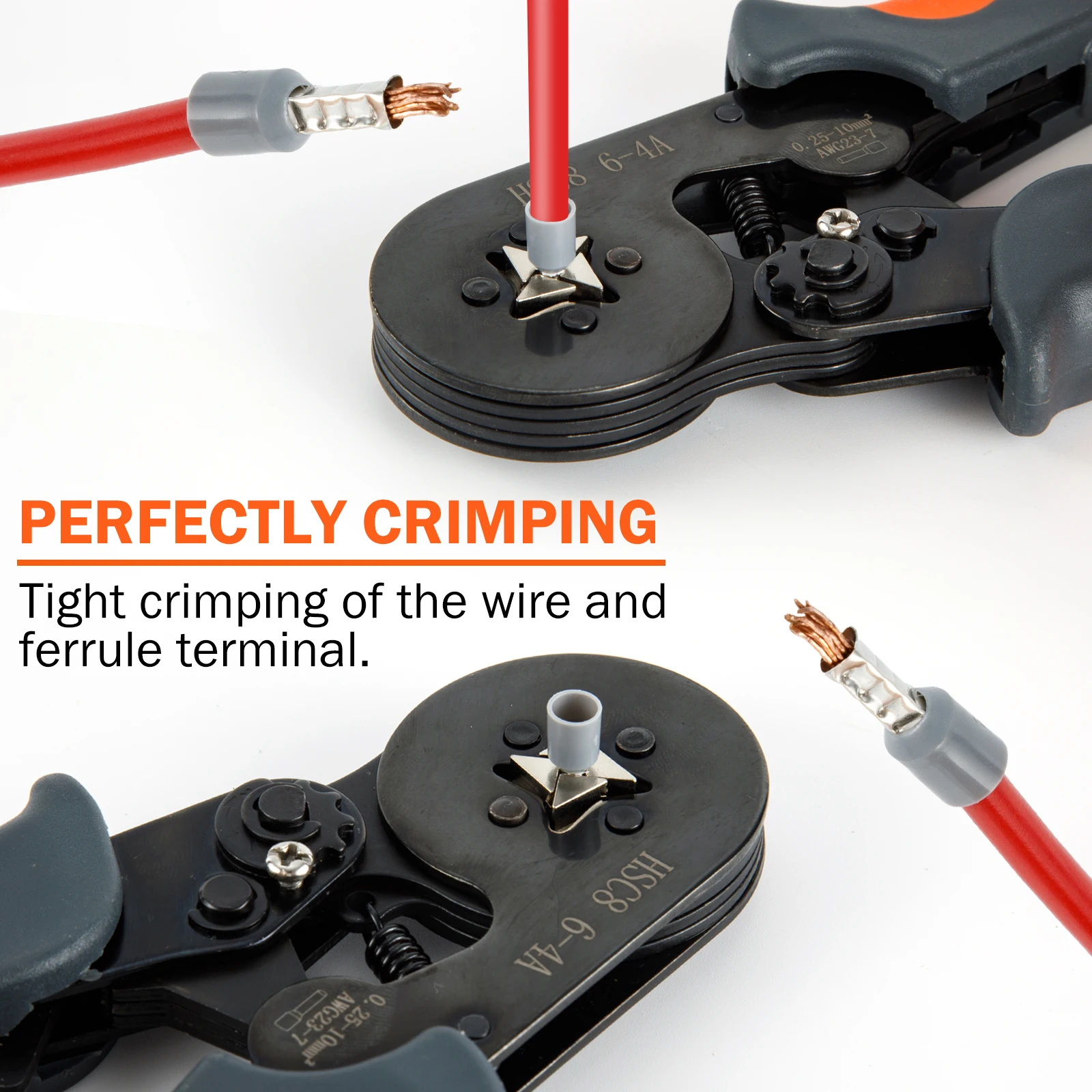 Ferrulen-Crimpwerkzeug-Set, AWG23-7 Ratschen-Zange mit automatischer Anpassung, mit 400/800/1200/1900/2000 Stück Ferrulen-Klemmen – Detail 5
