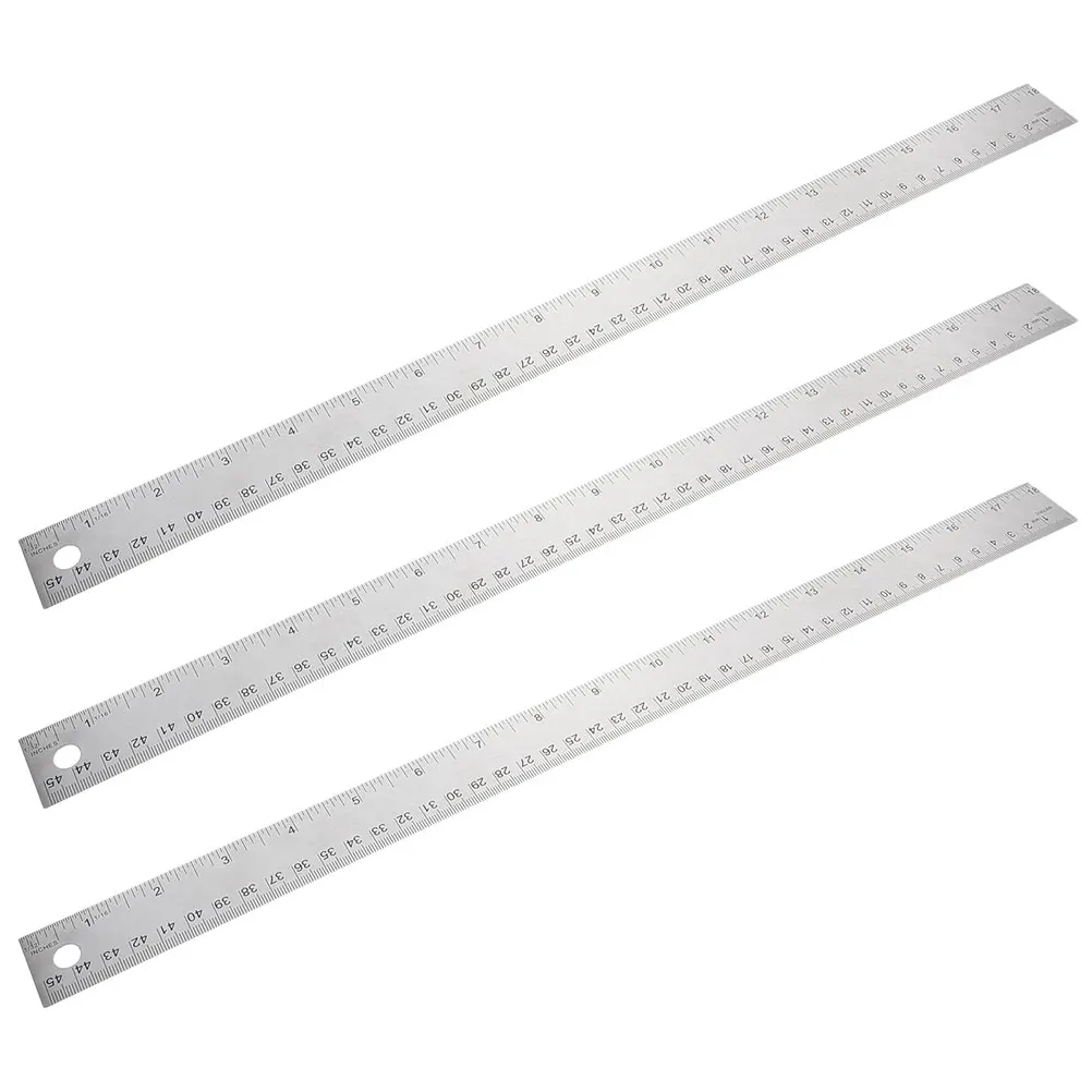 Cork Ruler 45cm Soft Measuring Stainless Steel Straight Rulers for Students Office Home Accurate Resistant Portable CorkBacking