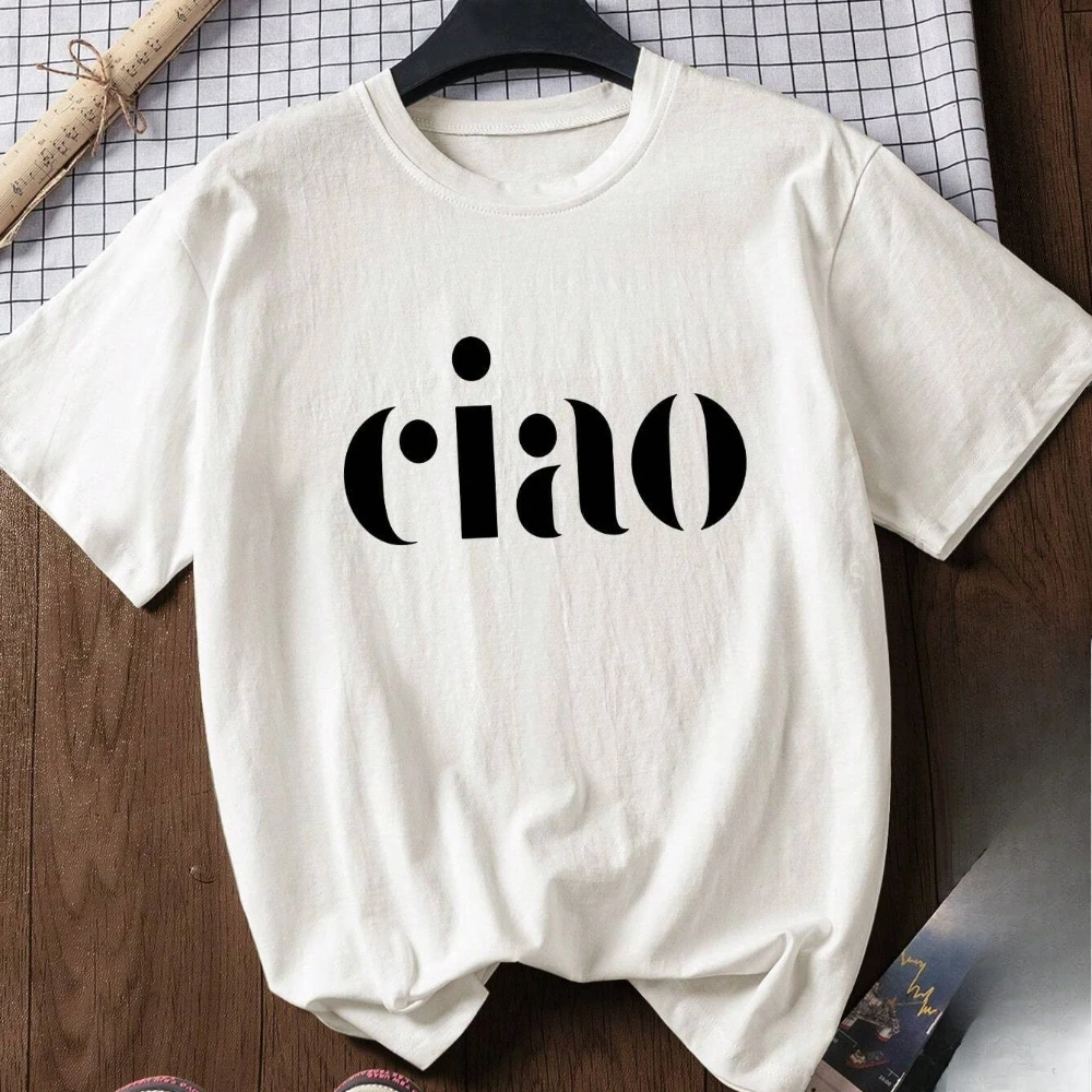CIAO Contracted Design Tshirt Women Daily Life Casual Fashion Tee Y2K Vacation Clothing Beach Tourism Short Sleeve Cotton Tops