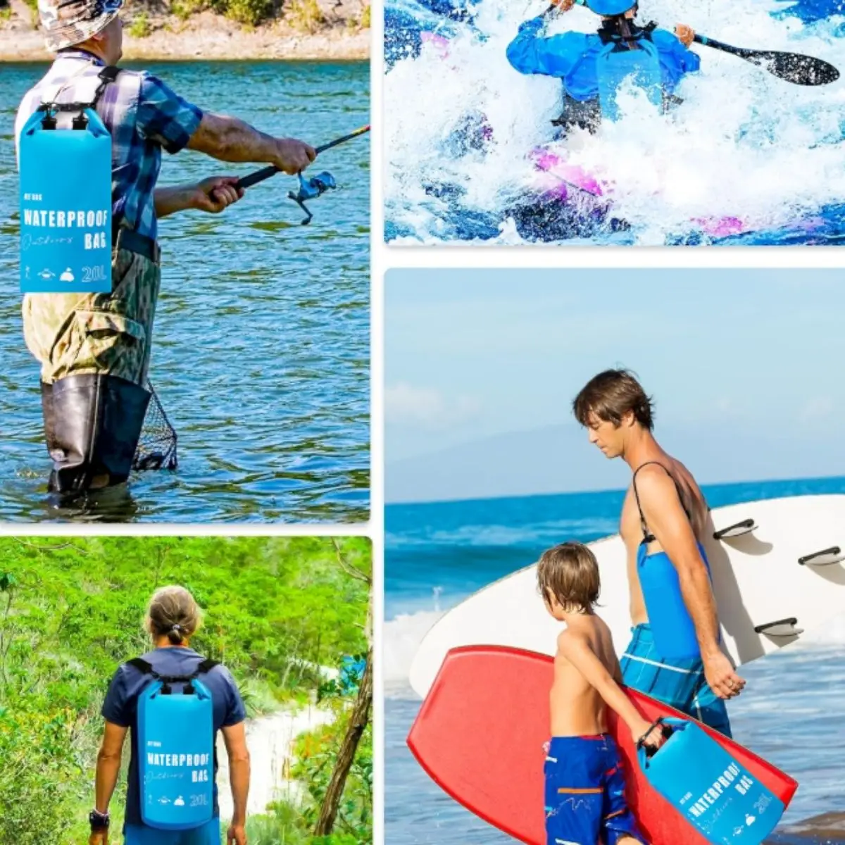 Waterproof Bucket Bag 5L/10L Suitable for Rowing Kayaking Hiking Snowboarding Camping Rafting Fishing&Backpacking