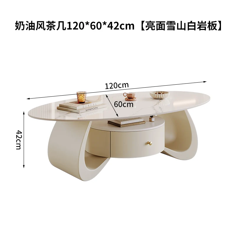 

Modern Luxury Coffee Table Glam Oval Beauty Coffee Table Living Room Hidden Storage Table De Salon Home Furniture
