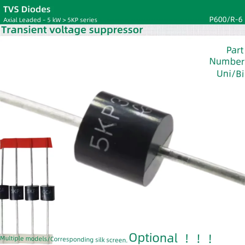 10pcs/lot TVS Diodes P600/R-6 package 5 kW 5KP40A 5KP40CA 5KP43A 5KP43CA 5KP45A 5KP45CA 5KP48A 5KP48CA 5KP51A 5KP51CA