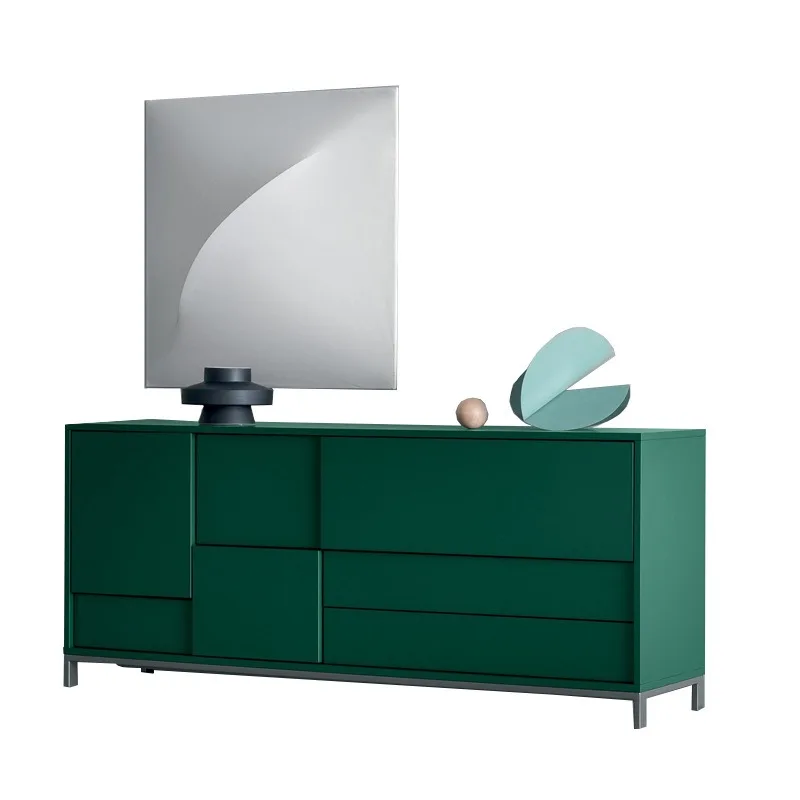 Dark green piano paint side cabinet, Italian personality
