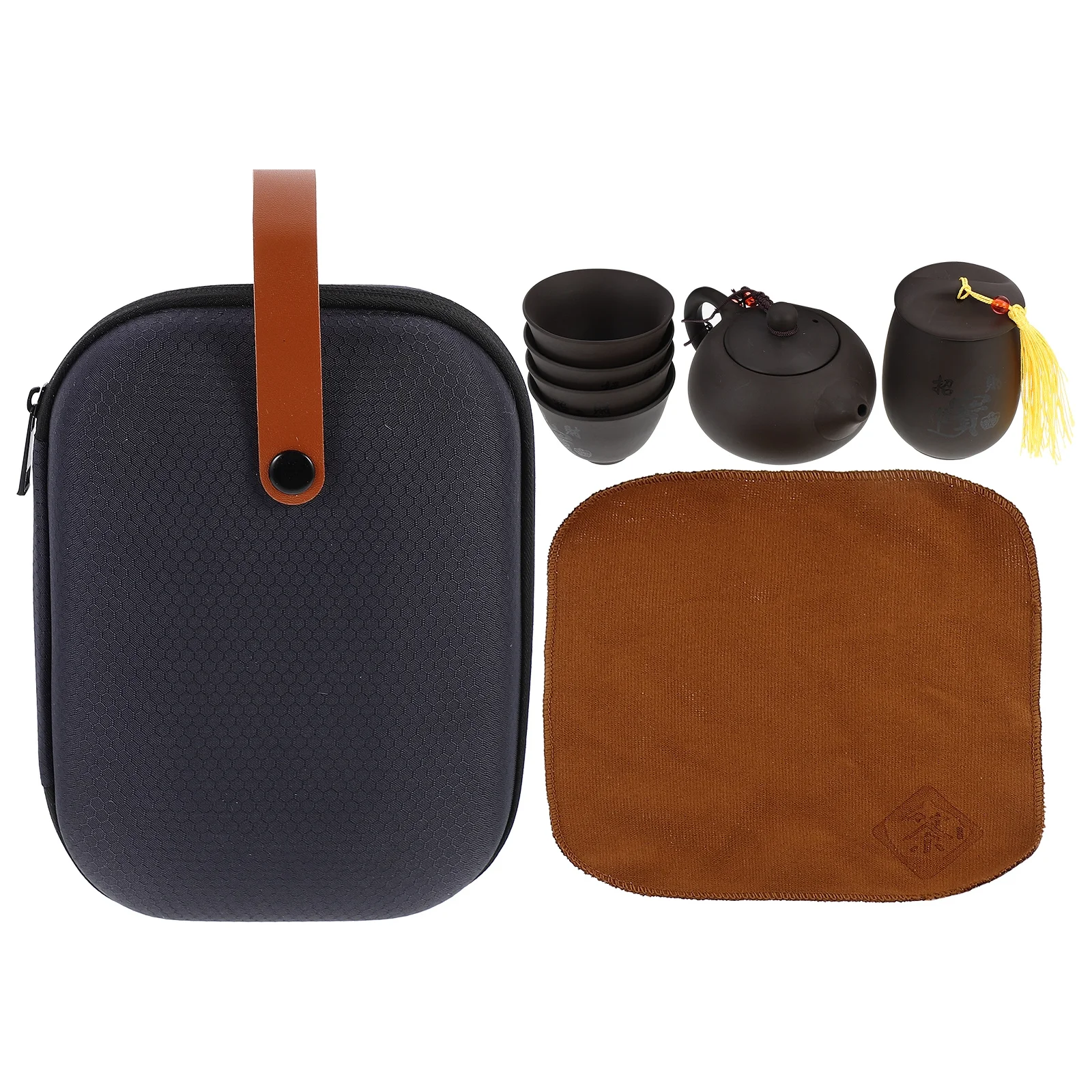 

1 комплект премиум-класса, фиолетовый глиняный чайный сервиз, портативный дорожный набор чайных чашек, набор заварочных чашек для домашнего офиса, подарочная сумка, портативный набор чайников