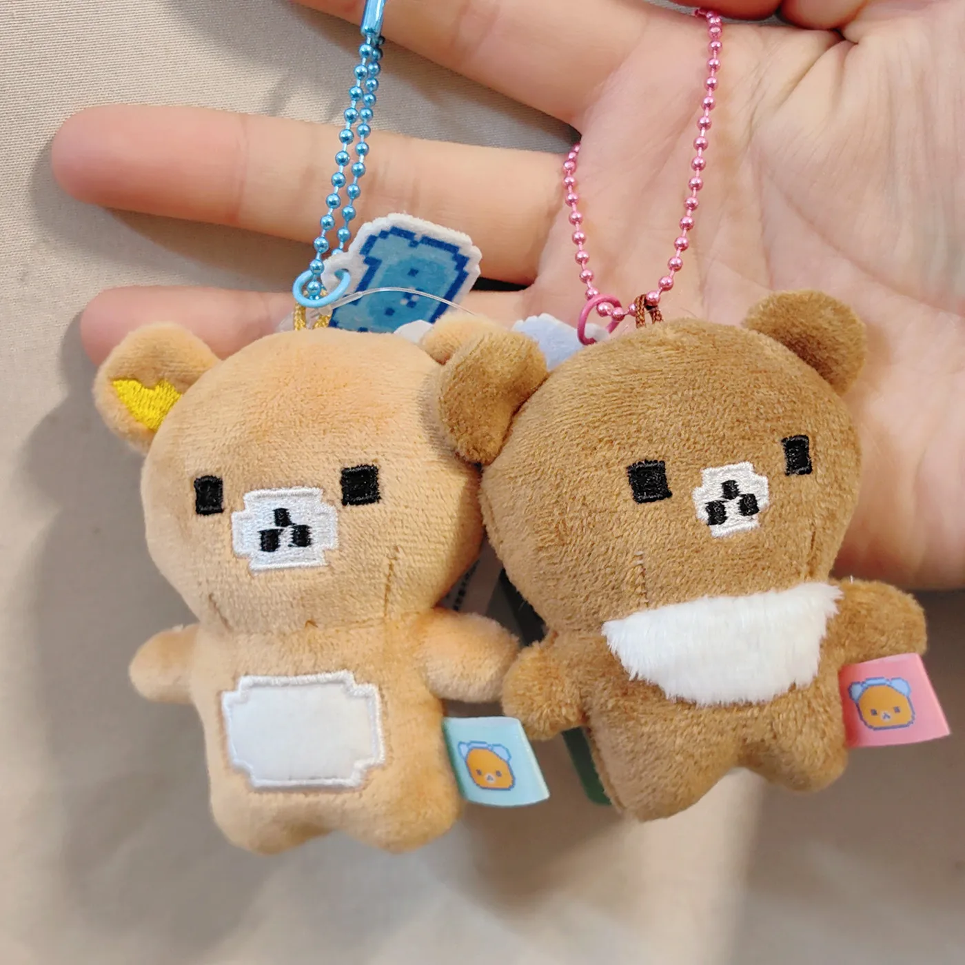 Rilakkuma Korilakkuma Chairoikoguma Miś Pixel Art Pluszowy Maskotka Brelok Zawieszka do Kluczy Uchwyt na Klucze Ozdoba do Torby Lalka Zabawka Prezent