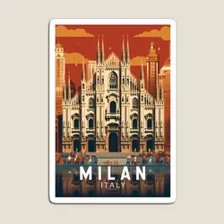 Milano italia cattedrale Di Milano Travel Art V Magnet per frigo Organizer Cute Baby Kids Home Toy Stickers supporto per decorazioni per bambini