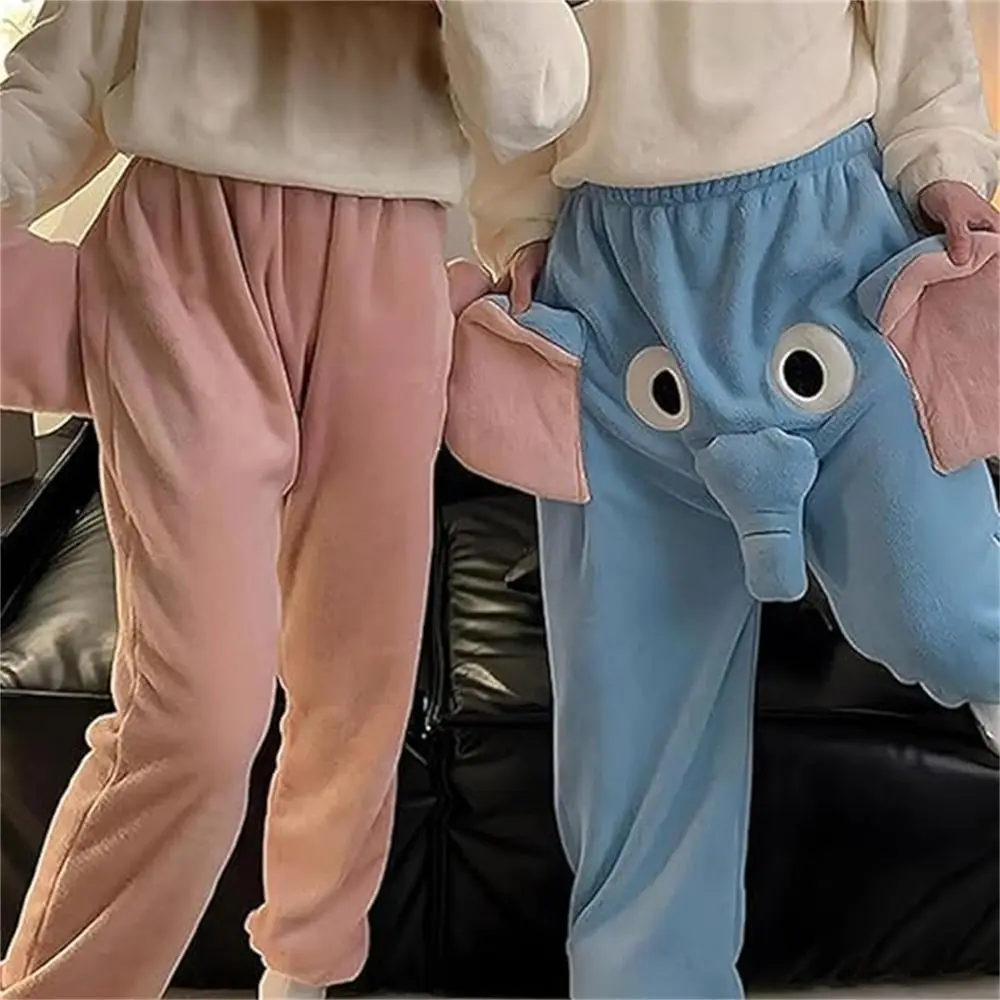 Autumn Winter Women Sleep Funny Cute Couple Pajama Pants Elephant Trunk Pajamas Home Sleeping Trousers Men Clothes