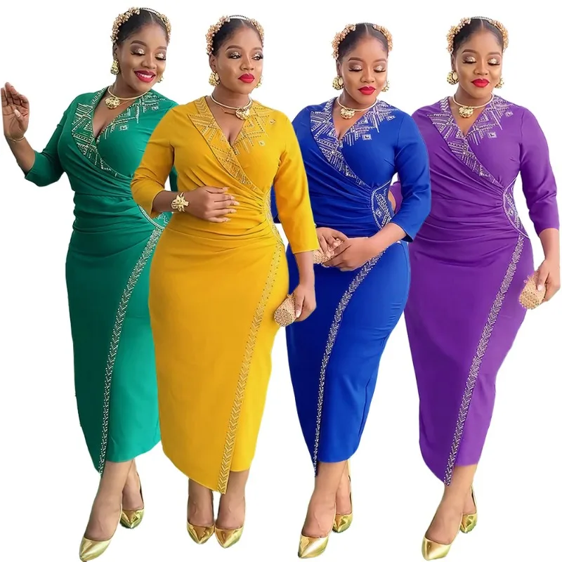 

African Dresses for Women Plus Size Africa Clothes Dashiki Ankara Turkey Outfits Gown Elegant Muslim Wedding Party Long Dress