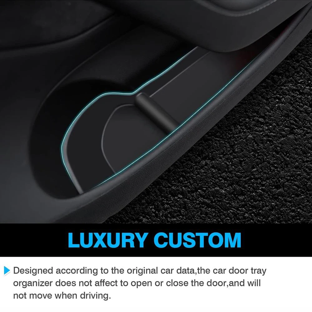 XVIP 4Pcs/Set Holder Accessories For Tesla Model 3 Y 21-23 Front Back Door Handle Armrest Tray Organizer Door Side Storage Box