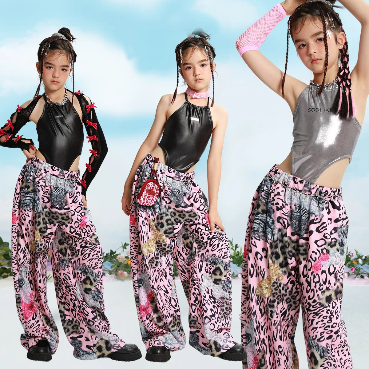 

2025 New Group Performance K-pop Clothes Girls Jazz Dance Costume Kids Hip Hop Clothing Street Wear Stage Festival Outfit XS9825