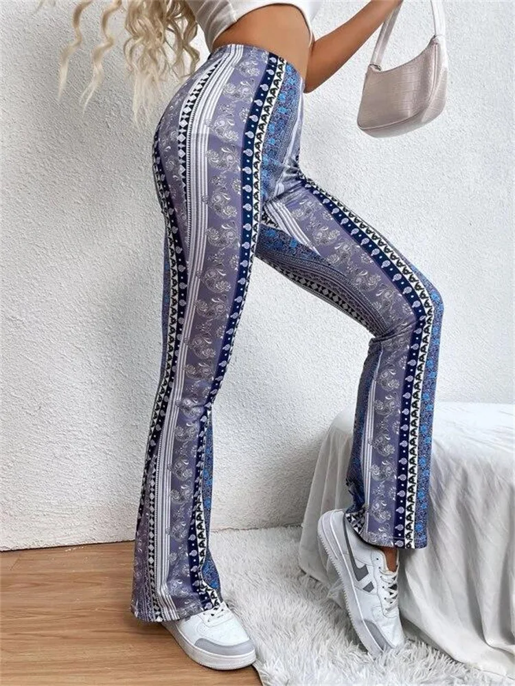 Spersonalizowane i modne damskie legginsy w stylu ulicznym o wysokiej elastyczności, obcisłe, lekko rozkloszowane, seksowne spodnie z nadrukiem