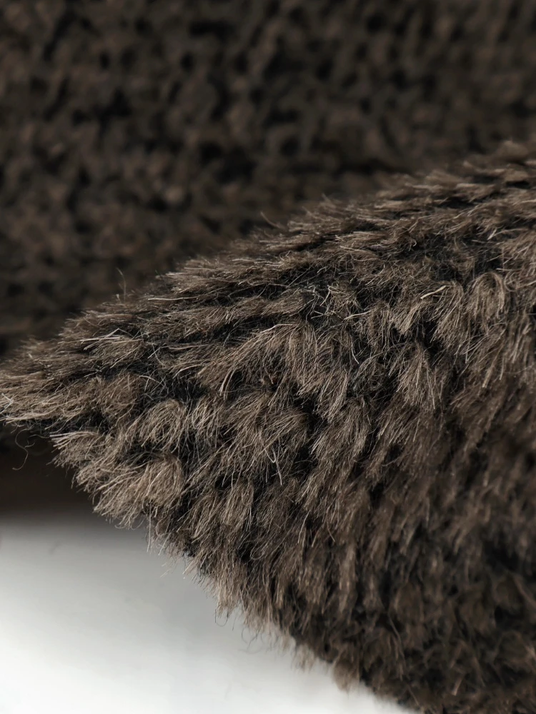 

Suri Sheep Camel Wool Long Hair Fabric for Soft Drape Autumn Winter Coat Jacket Cloth Diy Per Meter Sewing Material