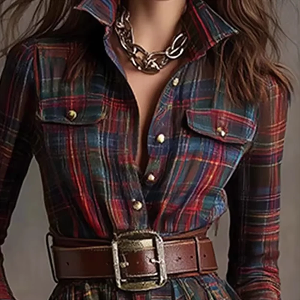 

Women Vintage Elegant Suede Tassel Mini Dress High Neck Long Sleeve Pockets Fringe Hem Dress Fashion Solid Autumn Party Dresses