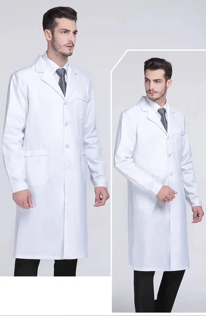 Bata Laboratorio Mujer Hombre Bata Blanca Laboratorio Algodón Bata Enfermera Mujer Bata Medico Manga Larga Doctora Disfr