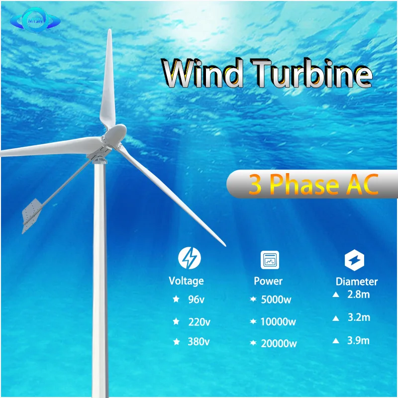 20KW Wind Turbine Power Generator Off Grid System 12V 24V 48V Output 220V 230V 240V System For Home Complete Kit MPPT Charger