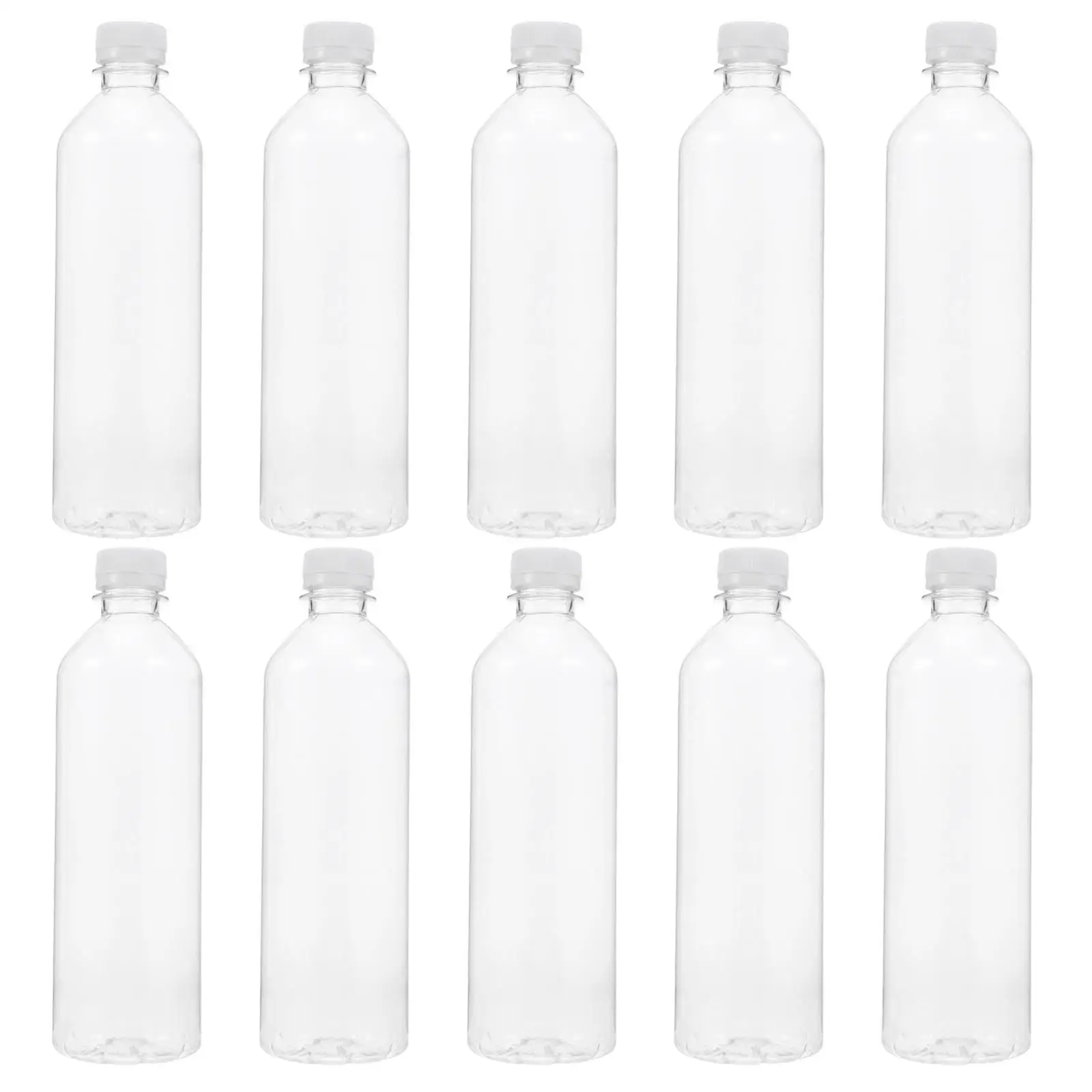 

10 Pcs Beverage Bottles Reusable Water Storage Containers Transparent PET Plastic Empty Juice Picnic Drink Vessels Safe Touch