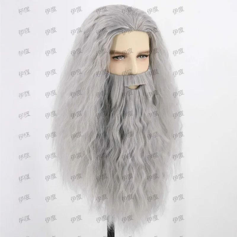 عبر الحدود رمادي أبيض بني سانتا كلوز شعر مستعار اللحية مجموعة كاملة شعر مستعار سانتا كلوز سانتا كلوز