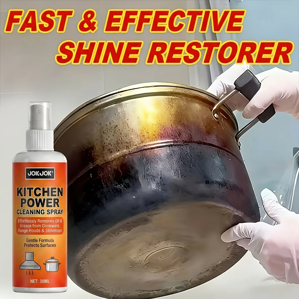Kitchen Cleaning Spray with Special Brush Oil Stain Remover for Cookware Range Hoods Stoves Mild Surface Protection
