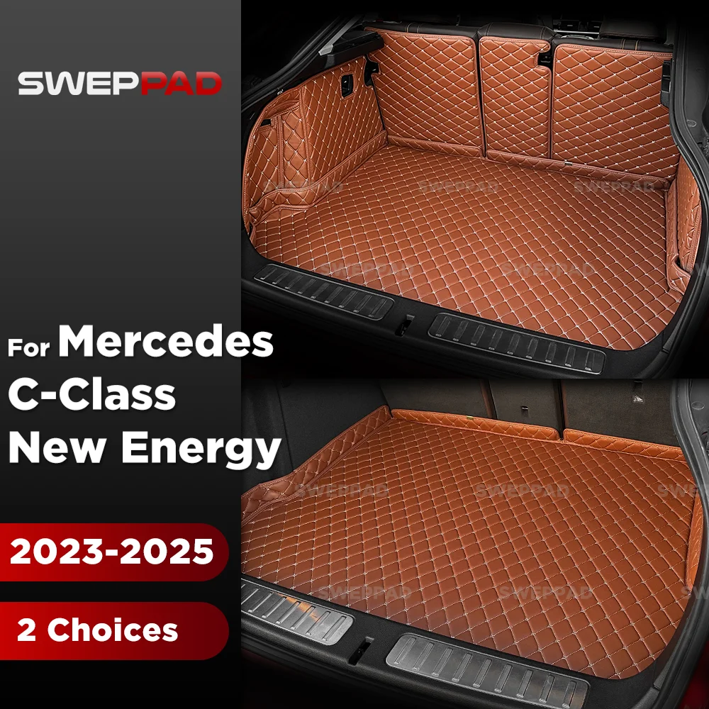 

For Mercedes Benz C-Class New Energy 2023-2025 Auto Trunk Mat All Weather Leather Custom Cargo Liner Seat Back Covers Protectors