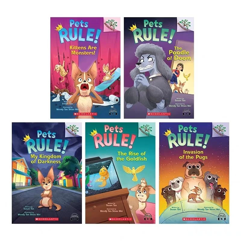 

Full 5 Volumes Pets Rule Kids Chapter Books for 6-8 Years Old Children Original English Story Reading Enlightenment Book Livros