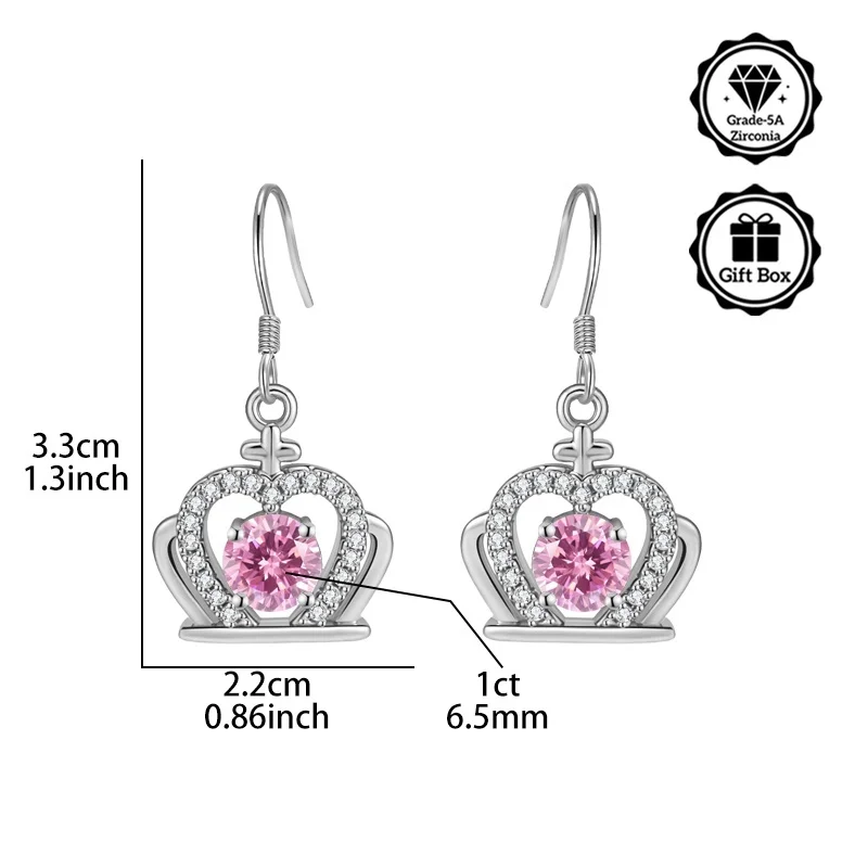 

LAMVOICE 2-каратные гипоаллергенные серьги с цирконием, День святого Валентина, подарок для дочери, дизайнерский товар высокого качества