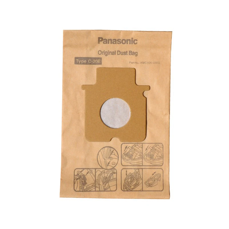 Bolsas de papel para aspiradora, bolsas de polvo para aspiradora de cilindro, tipo C-2E, para serie Panasonic MCE, 10 C-20E.