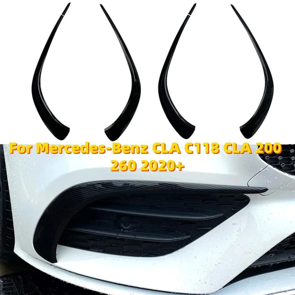 Auto-Frontstoßstangen-Seitensplitter-Spoiler-Luftauslass-Abdeckung für Mercedes-Benz CLA C118 CLA 200 260 2020+ Autozubehör
