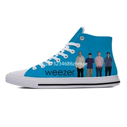 Weezer Pop Rock Band High Top Sneakers Men Women Teenager Casual Shoes Canvas Running Shoes 3D Print Breathable Lightweight shoe