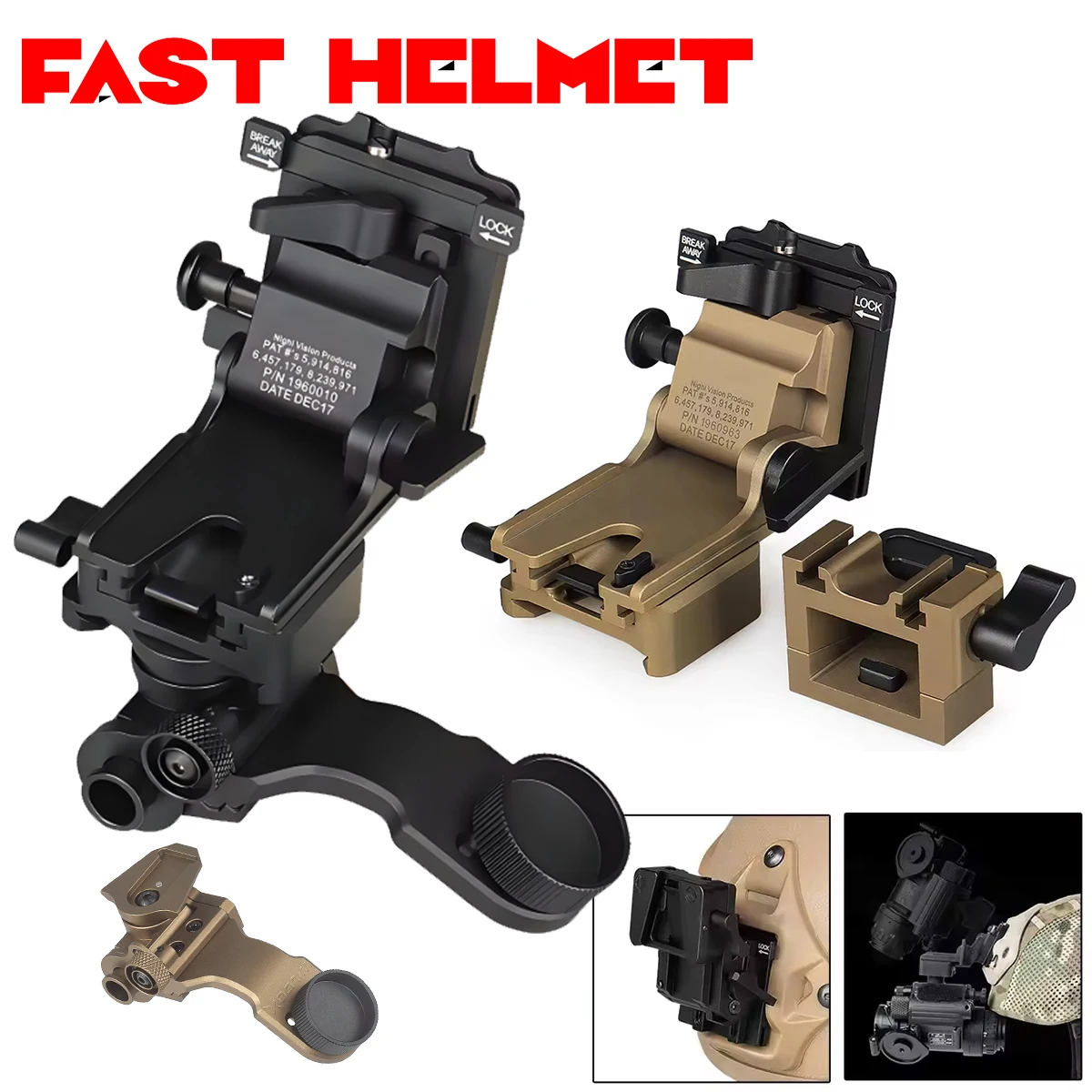 

Aluminum Alloy Night Vision Goggles Mount NVG Arms Mount for PVS-7 PVS-14 PVS-15 PVS-18 PVS-21 Mounting Helmet NVG Arms Bracket