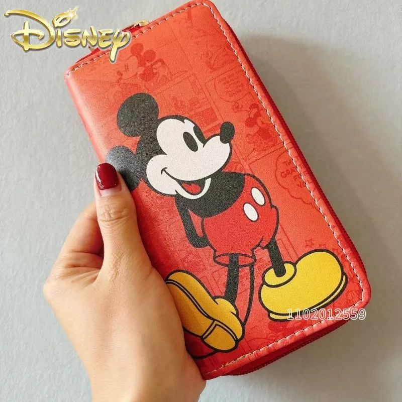 Disney Mickey New Women's Wallet Cartoon Cute Women's Wallet Luxury Brand Fashion Long Wallet Multiple Card Slots Large Capacity