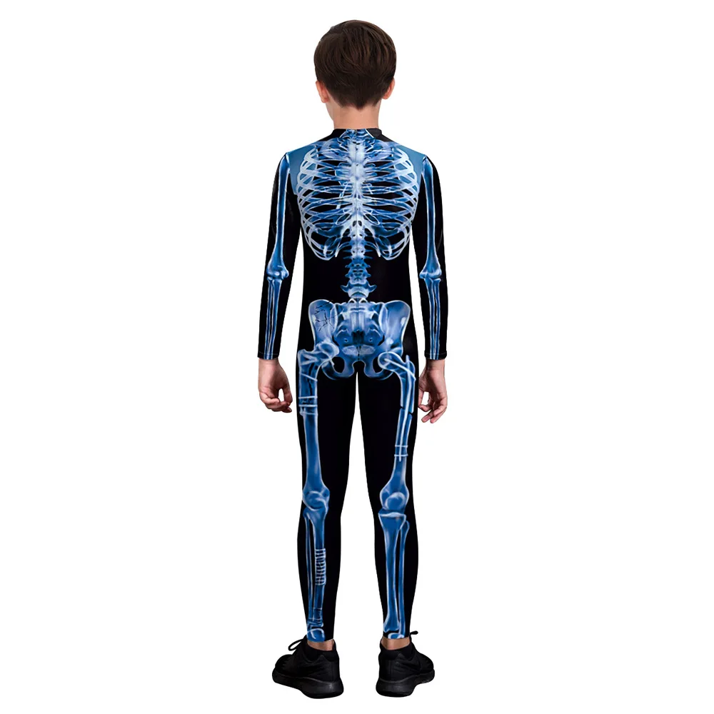 Kids Muscle Skeleton Superhero Cosplay Bodysuit Boys Girls Hero Attack on Titan Jumpsuit Halloween Party Game Zentai Suit